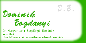 dominik bogdanyi business card